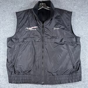 Horizon Air CRJ-700 Mens XL Zip Racing-Style Vest Black Fleece Lined Embroidered